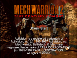 Mechwarrior 2 title screen for Playstation